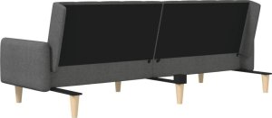 vidaXL 2-osobowa kanapa rozkładana, ciemnoszara, tapicerowana tkaniną 8
