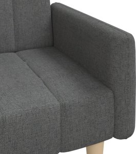 vidaXL 2-osobowa kanapa rozkładana, ciemnoszara, tapicerowana tkaniną 9