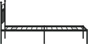 vidaXL Metalowa rama łóżka z wezgłowiem, czarna, 75x190 cm 7