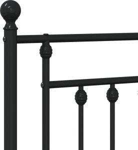vidaXL Metalowa rama łóżka z wezgłowiem, czarna, 75x190 cm 9