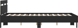 vidaXL Rama łóżka z wezgłowiem i LED, czarna, 120x200 cm 8