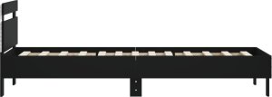 vidaXL Rama łóżka z wezgłowiem i LED, czarna, 90x200 cm 8