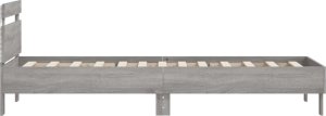 vidaXL Rama łóżka z wezgłowiem i LED, szary dąb sonoma, 90x200 cm 8