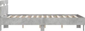 vidaXL Rama łóżka z wezgłowiem i LED, szarość betonu, 120x200 cm 8