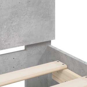 vidaXL Rama łóżka z wezgłowiem i LED, szarość betonu, 120x200 cm 10
