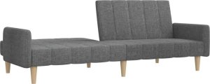 vidaXL Rozkładana kanapa 2-osobowa, jasnoszara, tapicerowana tkaniną 4