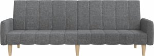 vidaXL Rozkładana kanapa 2-osobowa, jasnoszara, tapicerowana tkaniną 5