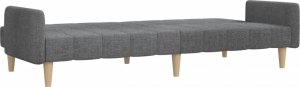 vidaXL Rozkładana kanapa 2-osobowa, jasnoszara, tapicerowana tkaniną 6