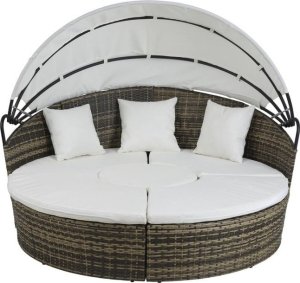 DKD Home Decor Łóżko Ogrodowe DKD Home Decor Biały Aluminium Stal rattan syntetyczny 175 x 175 x 145 cm 1