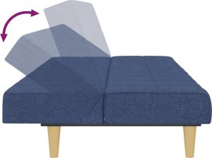 vidaXL vidaXL 2-osobowa kanapa, niebieska, tapicerowana tkaniną 8