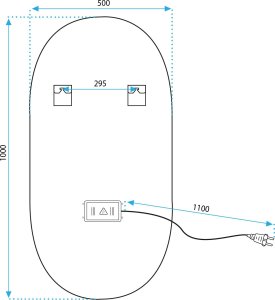 Lustro Tutumi LUSTRO ŚCIENNE LED OVL 50x100cm Złote Szczotkowane 10