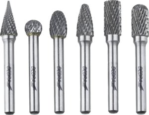 Dedra Frezy trzpien.do metalu 6szt zestaw,trzpień 6mm,węglik wolfr 1