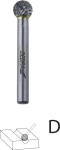 Dedra Frezy trzpien.do metalu 6szt zestaw,trzpień 6mm,węglik wolfr 4