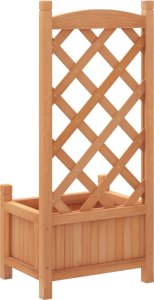 vidaXL Donica z trejażem, brązowa, lite drewno jodłowe 5