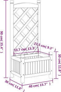 vidaXL Donica z trejażem, brązowa, lite drewno jodłowe 7