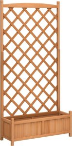 vidaXL Donica z trejażem, brązowa, lite drewno jodłowe 2