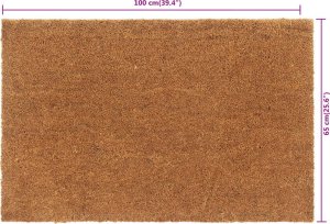 vidaXL Wycieraczka, naturalna, 65x100 cm, włókno kokosowe, tuftowana 5