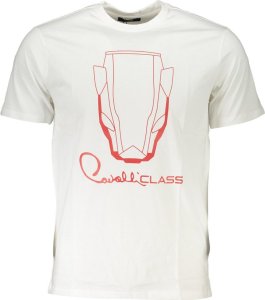 Cavalli Class T-SHIRT MĘSKI Z KRÓTKIM RĘKAWEM KLASY CAVALLI BIAŁY L 1