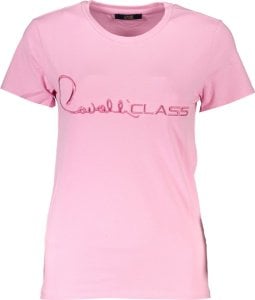 Cavalli Class T-SHIRT DAMSKI Z KRÓTKIM RĘKAWEM KLASY CAVALLI RÓŻOWY L 1