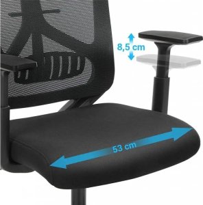 Krzesło biurowe Songmics Ergonomiczne biuro i krzesło biurkowe z podparciem lędźwiowym, obrotowe krzesło komputerowe z regulowanym zagłówkiem i podłokiet 4