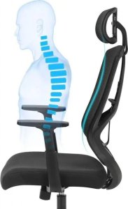 Krzesło biurowe Songmics Ergonomiczne biuro i krzesło biurkowe z podparciem lędźwiowym, obrotowe krzesło komputerowe z regulowanym zagłówkiem i podłokiet 5