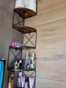 Vasagle Pływające półki 5 poziomów, półka książkowa, do sypialni salon w łazience biuro kuchenne, łatwy montaż, przemysł, rustykalny brą 11
