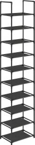 Songmics Stojak na buty, 10-poziomowy metalowy organizator buta, konfigurowalna konstrukcja, metalowa rama, stojak na oszczędzanie przest 4