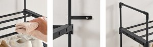 Songmics Stojak na buty, 10-poziomowy metalowy organizator buta, konfigurowalna konstrukcja, metalowa rama, stojak na oszczędzanie przest 43