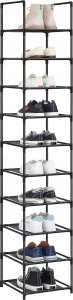 Songmics Stojak na buty, 10-poziomowy metalowy organizator buta, konfigurowalna konstrukcja, metalowa rama, stojak na oszczędzanie przest 5