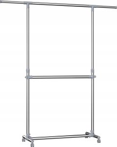 Songmics Stojak na ubrania, szary, (101-163) x 49 x (113-198) cm 1