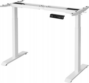 Songmics Zestaw wysokości biurka elektrycznego, stojak na biurko, podwójny silnik z hakiem, nieskończenie regulowany, funkcja pamięci, st 6