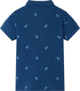 vidaXL Koszulka dziecięca polo, ciemnoniebieska, 140 2