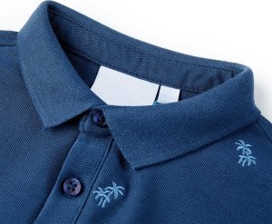 vidaXL Koszulka dziecięca polo, ciemnoniebieska, 140 3