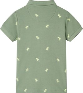 vidaXL Koszulka dziecięca polo, khaki, 140 2