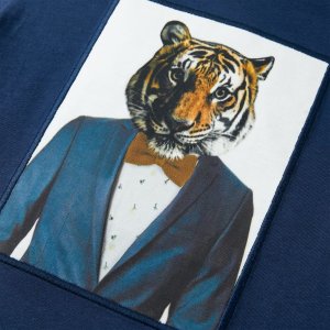 vidaXL Koszulka dziecięca z krótkimi rękawami, ciemnoniebieska, 128 4