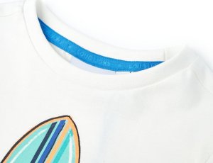 vidaXL Koszulka dziecięca z krótkimi rękawami, ecru, 116 3