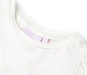 vidaXL Koszulka dziecięca z krótkimi rękawami, ecru, 140 3