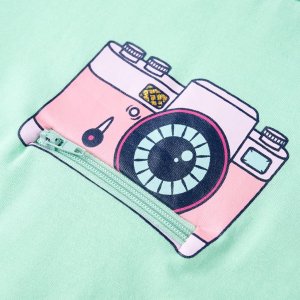 vidaXL Koszulka dziecięca z krótkimi rękawami, jasnozielona, 116 4