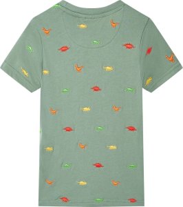 vidaXL Koszulka dziecięca z krótkimi rękawami, khaki, 128 2