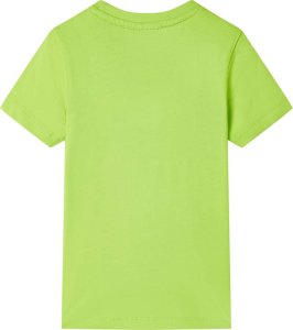 vidaXL Koszulka dziecięca z krótkimi rękawami, limonkowa, 116 2