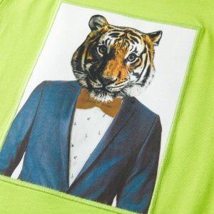 vidaXL Koszulka dziecięca z krótkimi rękawami, limonkowa, 116 4