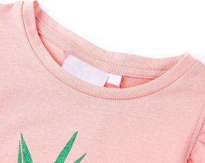 vidaXL Koszulka dziecięca z krótkimi rękawami, różowa, 116 3