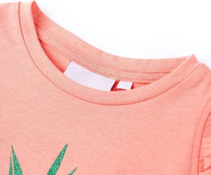 vidaXL Koszulka dziecięca, neonowy koral, 140 3