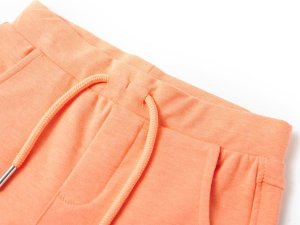 vidaXL Szorty dziecięce ze sznurkiem, neonowy pomarańcz, 140 3