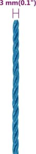 vidaXL Linka robocza, niebieska, 3 mm, 50 m, polipropylen 6