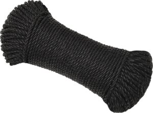 vidaXL Linka robocza, czarna, 3 mm, 50 m, polipropylen 2