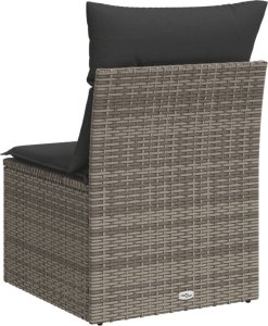 vidaXL Moduł sofy ogrodowej, bez podłokietników, z poduszkami, szary 6