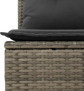 vidaXL Moduł sofy ogrodowej, bez podłokietników, z poduszkami, szary 7