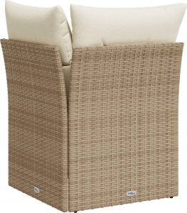 vidaXL Narożny moduł sofy z poduszkami, beżowy, polirattan 5