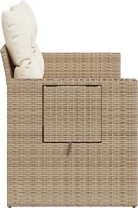 vidaXL Sofa ogrodowa z poduszkami, 2-osobowa, beż, polirattan 6
